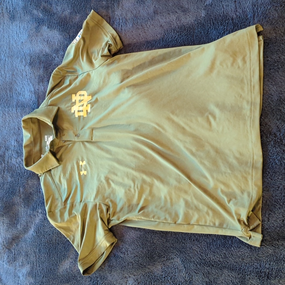 Men's UA Notre Dame Army Shamrock Series Polo - Small